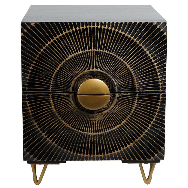 Side table Bailey ST L, mango wood/MDF/metal, 45x40cm H55cm