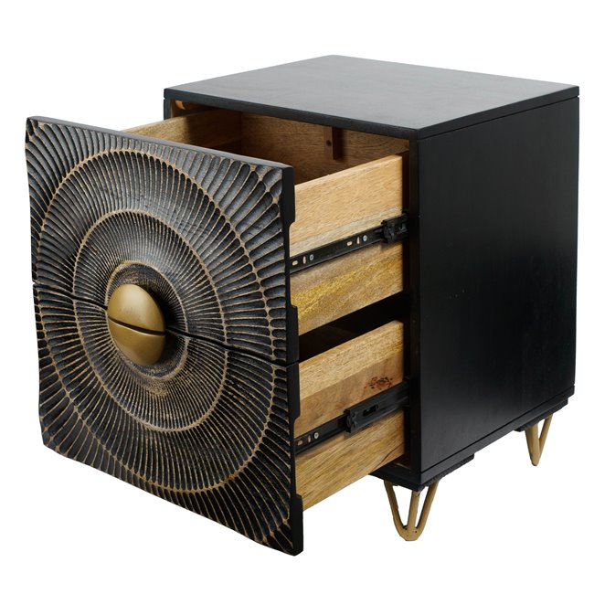 Side table Bailey ST L, mango wood/MDF/metal, 45x40cm H55cm