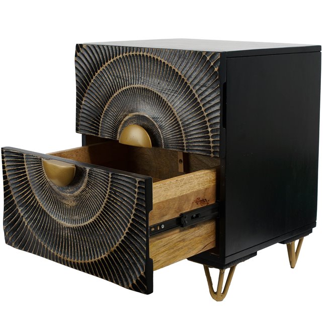 Side table Bailey ST L, mango wood/MDF/metal, 45x40cm H55cm