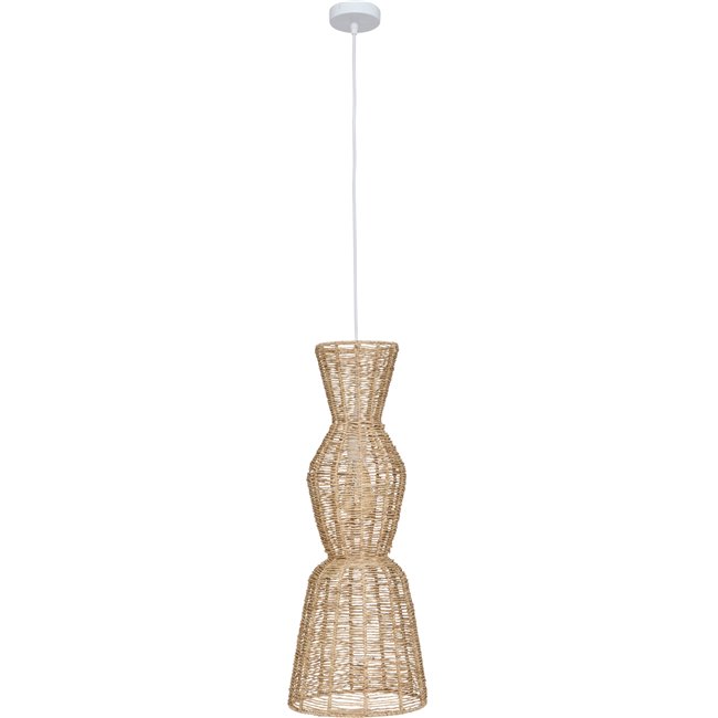 Pendant lamp Titus, jute lampshade, H75-145cm, D26.5cm, E27 40W(MAX)