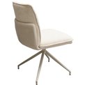 Dining chair Hilla, white/beige, rotatable 180 degrees, H85x61x47cm, seat height 49cm
