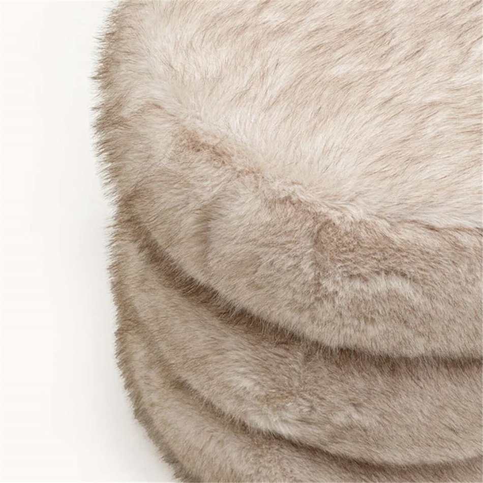 Pouf with storage Lilja Soft, beige, H46cm, D43cm