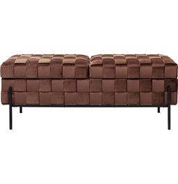 Suoliukas su saugojimo dėže Weave Mocca, ruda sp., H47x121x41cm