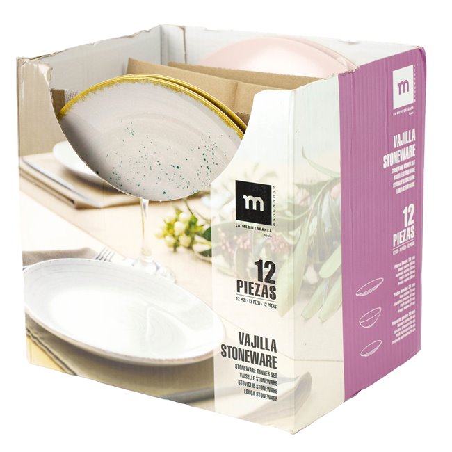 Dish set Neda Monaco, for 4 person, 12 pcs., D26cm/D23cm/D20cm
