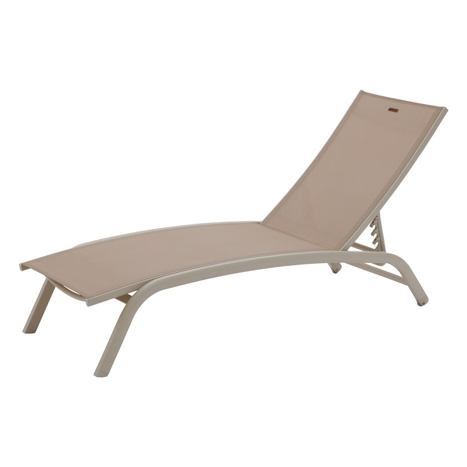 Sun lounger Labonao, clay color, aluminium/textilene, H84.5x64x171cm