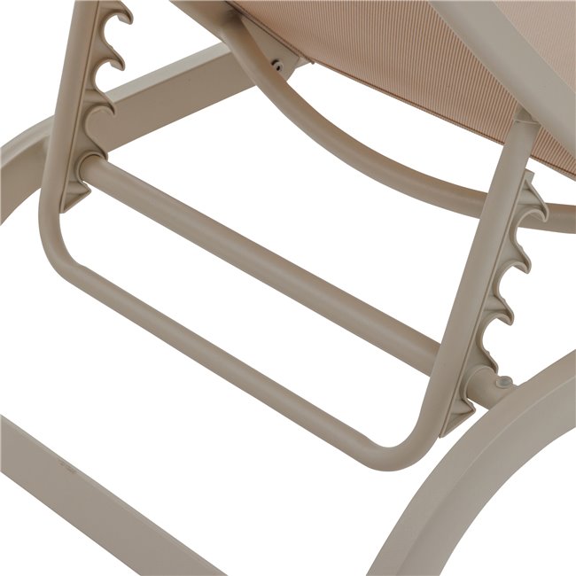 Sun lounger Labonao, clay color, aluminium/textilene, H84.5x64x171cm