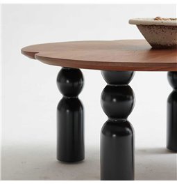 Kavos staliukas Wallern, MDF/metalas, D85cm H35cm