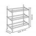 Shoe rack BEIGE CASSIE, steel/acacia wood, H53.5x54.8x22.5cm
