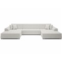 U-shaped sofa Evento Symmetrical, sleeping function, Royal 01, boucle, white, H78x359x165cm