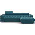 Corner sofa Elferlo R, sleeping function, Amore 40, boucle, blue, H93x285x181cm