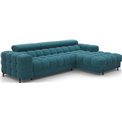 Corner sofa Elferlo R, sleeping function, Amore 40, boucle, blue, H93x285x181cm