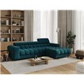 Corner sofa Elferlo R, sleeping function, Amore 40, boucle, blue, H93x285x181cm