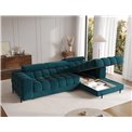 Corner sofa Elferlo R, sleeping function, Amore 40, boucle, blue, H93x285x181cm