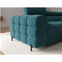 Corner sofa Elferlo R, sleeping function, Amore 40, boucle, blue, H93x285x181cm