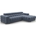 Corner sofa Elferlo R, sleeping function, Aura 40, velvet, blue, H93x285x181cm
