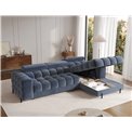 Corner sofa Elferlo R, sleeping function, Aura 40, velvet, blue, H93x285x181cm