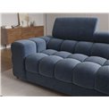Corner sofa Elferlo R, sleeping function, Aura 40, velvet, blue, H93x285x181cm