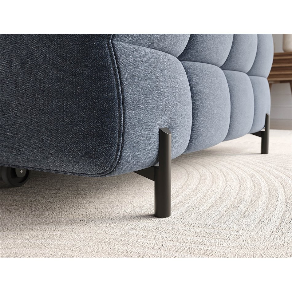 Corner sofa Elferlo R, sleeping function, Aura 40, velvet, blue, H93x285x181cm