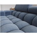 Corner sofa Elferlo R, sleeping function, Aura 40, velvet, blue, H93x285x181cm