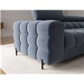 Corner sofa Elferlo R, sleeping function, Aura 40, velvet, blue, H93x285x181cm