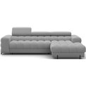 Corner sofa Elferlo R, sleeping function, Sola 04, grey, H93x285x181cm