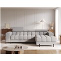 Corner sofa Elferlo R, sleeping function, Sola 04, grey, H93x285x181cm