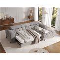 Corner sofa Elferlo R, sleeping function, Sola 04, grey, H93x285x181cm