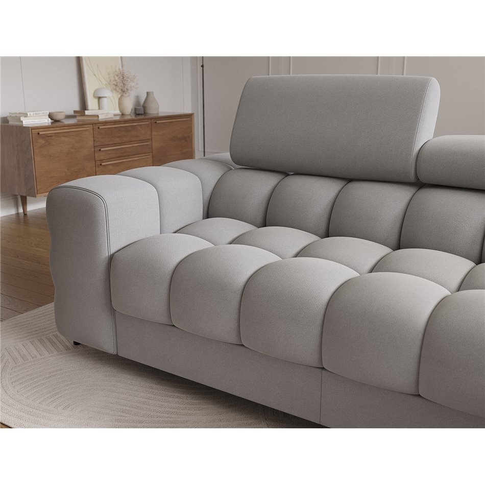 Corner sofa Elferlo R, sleeping function, Sola 04, grey, H93x285x181cm