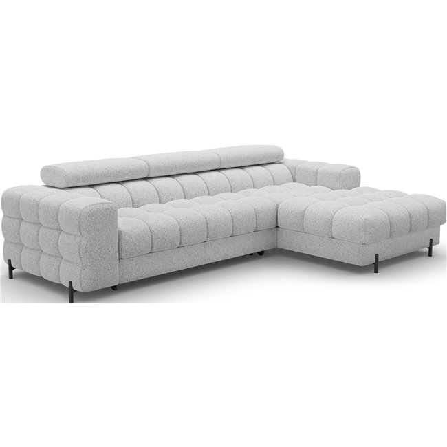 Corner sofa Elferlo R, sleeping function, Pellerito 03, grey, H93x285x181cm