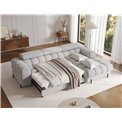 Corner sofa Elferlo R, sleeping function, Pellerito 03, grey, H93x285x181cm