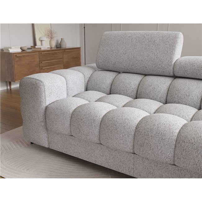 Corner sofa Elferlo R, sleeping function, Pellerito 03, grey, H93x285x181cm