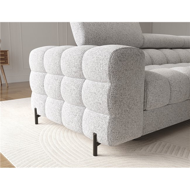 Corner sofa Elferlo R, sleeping function, Pellerito 03, grey, H93x285x181cm