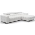 Corner sofa Elferlo R, sleeping function, Royal 01, boucle, white, H93x285x181cm