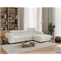 Corner sofa Elferlo R, sleeping function, Royal 01, boucle, white, H93x285x181cm