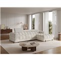 Corner sofa Elferlo R, sleeping function, Royal 01, boucle, white, H93x285x181cm