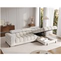 Corner sofa Elferlo R, sleeping function, Royal 01, boucle, white, H93x285x181cm