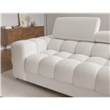 Corner sofa Elferlo R, sleeping function, Royal 01, boucle, white, H93x285x181cm