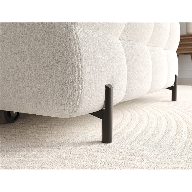 Corner sofa Elferlo R, sleeping function, Royal 01, boucle, white, H93x285x181cm