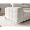 Corner sofa Elferlo R, sleeping function, Royal 01, boucle, white, H93x285x181cm