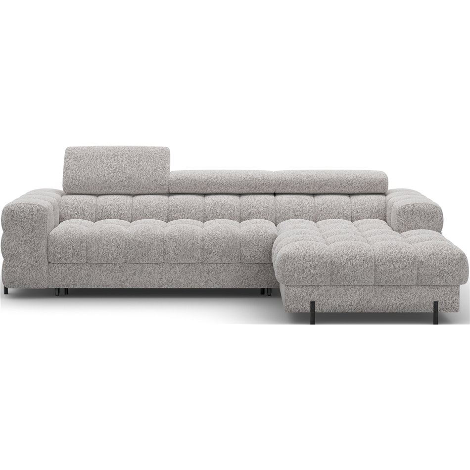 Corner sofa Elferlo R, sleeping function, Pellerito 20, grey, H93x285x181cm