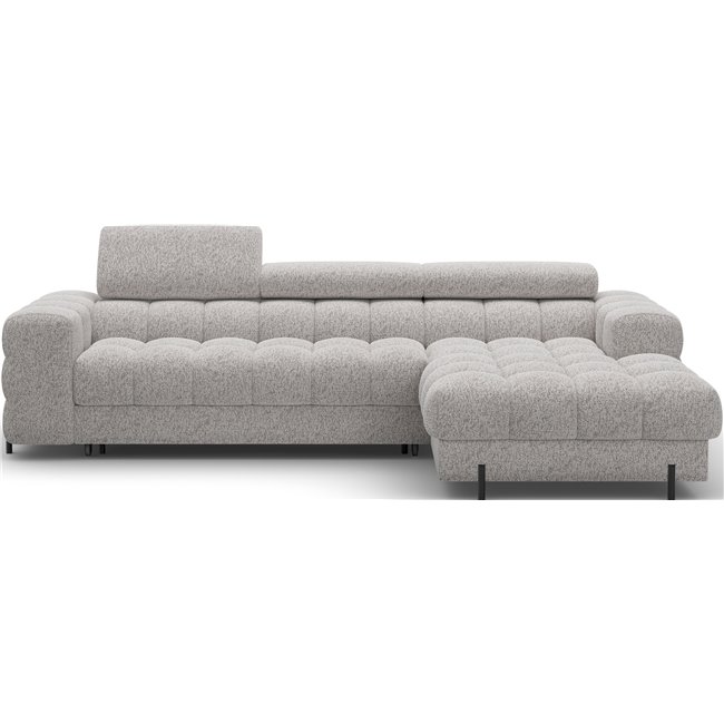 Corner sofa Elferlo R, sleeping function, Pellerito 20, grey, H93x285x181cm