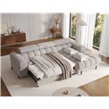 Corner sofa Elferlo R, sleeping function, Pellerito 20, grey, H93x285x181cm