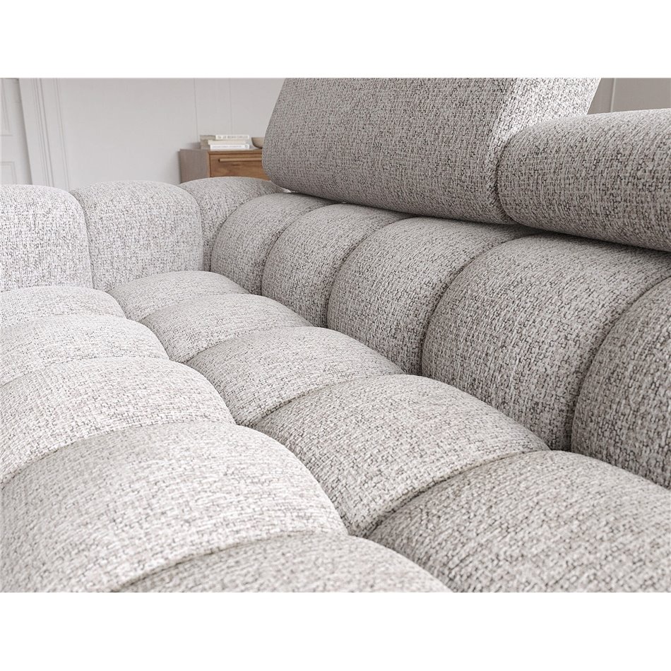 Corner sofa Elferlo R, sleeping function, Pellerito 20, grey, H93x285x181cm