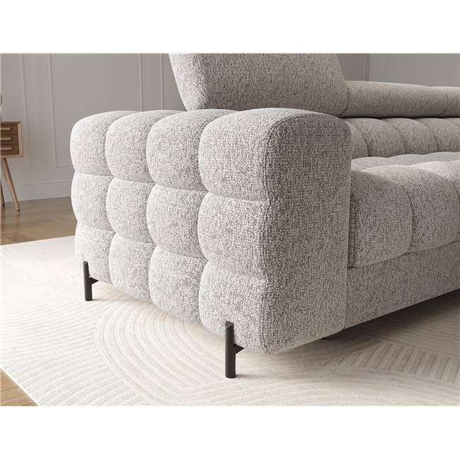 Corner sofa Elferlo R, sleeping function, Pellerito 20, grey, H93x285x181cm