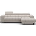 Corner sofa Elferlo R, sleeping function, Royal 18, boucle, beige, H93x285x181cm