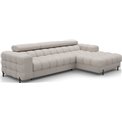 Corner sofa Elferlo R, sleeping function, Royal 18, boucle, beige, H93x285x181cm