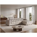 Corner sofa Elferlo R, sleeping function, Royal 18, boucle, beige, H93x285x181cm