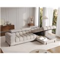 Corner sofa Elferlo R, sleeping function, Royal 18, boucle, beige, H93x285x181cm