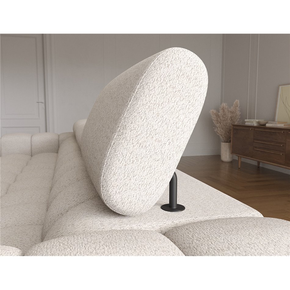 Corner sofa Elferlo R, sleeping function, Royal 18, boucle, beige, H93x285x181cm