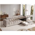 Corner sofa Elferlo R, sleeping function, Sola 18, beige, H93x285x181cm